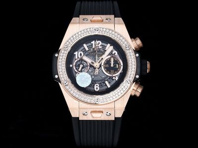 ZF Factory HUBLOT Watch Rubber Strap Hublot Big Bang Diamond Watch Unico Rose gold with diamonds Watch